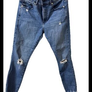 Express Blue Distressed Skinny Jeans